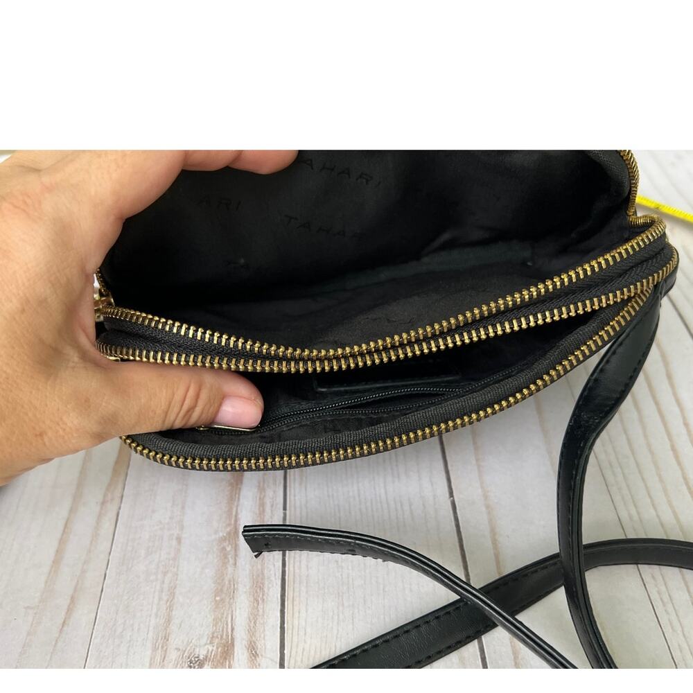 Tahari Black Women's Crossbody Purse Vegan Leather - Picture 7 of 10